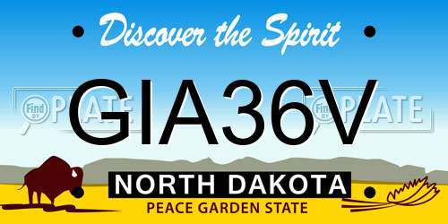 GIA36V North Dakota License Plate