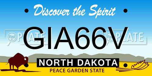 GIA66V North Dakota License Plate