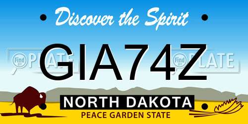 GIA74Z North Dakota License Plate