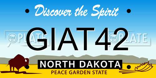 GIAT42 North Dakota License Plate