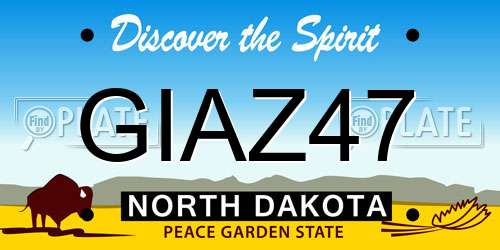 GIAZ47 North Dakota License Plate