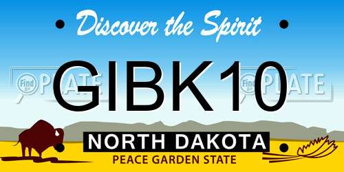 GIBK10 North Dakota License Plate