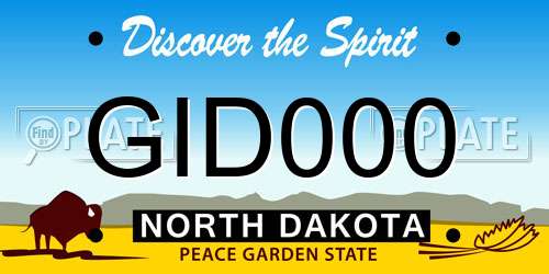 GID000 North Dakota License Plate