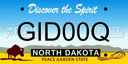 GID00Q North Dakota License Plate