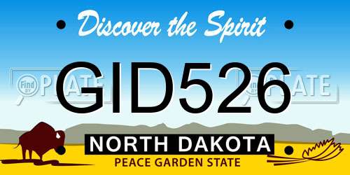 GID526 North Dakota License Plate