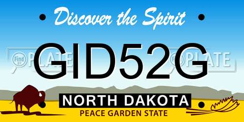 GID52G North Dakota License Plate