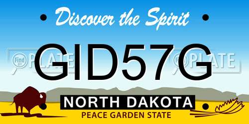 GID57G North Dakota License Plate