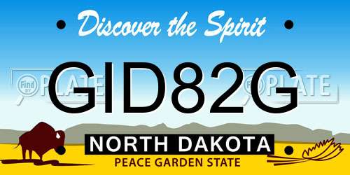 GID82G North Dakota License Plate