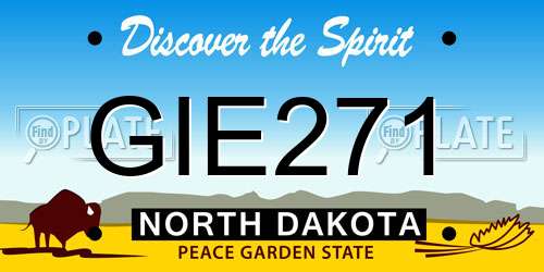 GIE271 North Dakota License Plate