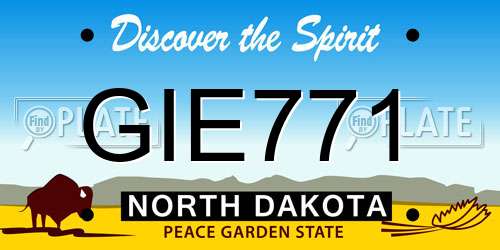 GIE771 North Dakota License Plate