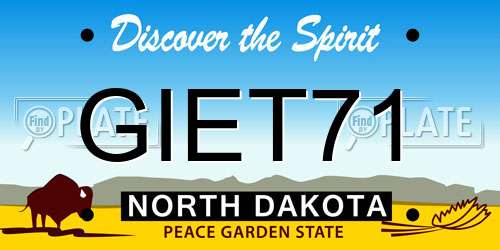 GIET71 North Dakota License Plate