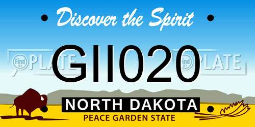 GII020 North Dakota License Plate