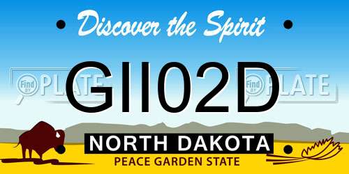 GII02D North Dakota License Plate
