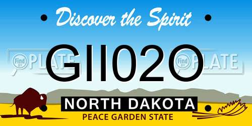 GII02O North Dakota License Plate