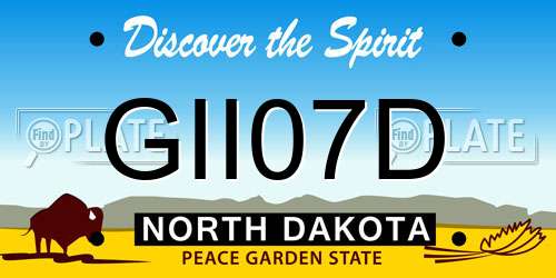 GII07D North Dakota License Plate