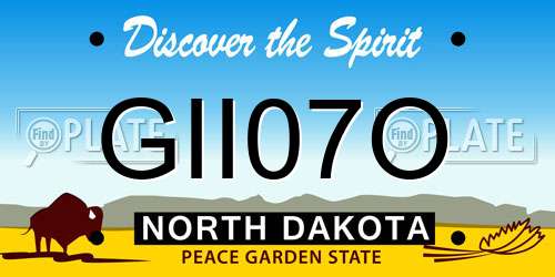 GII07O North Dakota License Plate