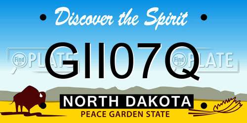 GII07Q North Dakota License Plate