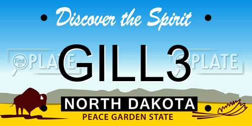 GILL3 North Dakota License Plate