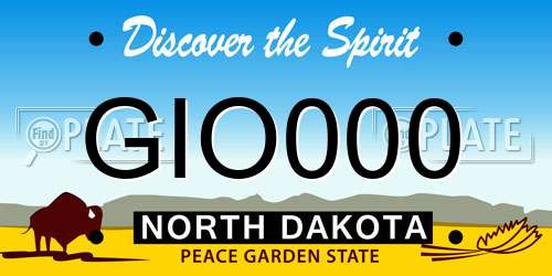 GIO000 North Dakota License Plate