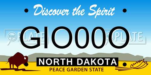 GIO00O North Dakota License Plate