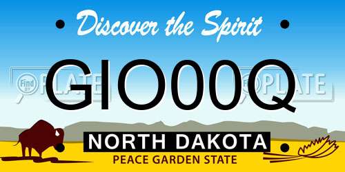 GIO00Q North Dakota License Plate