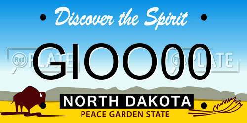GIOO00 North Dakota License Plate