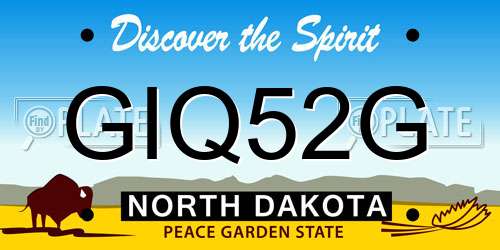 GIQ52G North Dakota License Plate