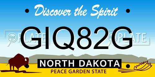 GIQ82G North Dakota License Plate
