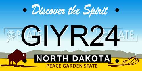 GIYR24 North Dakota License Plate