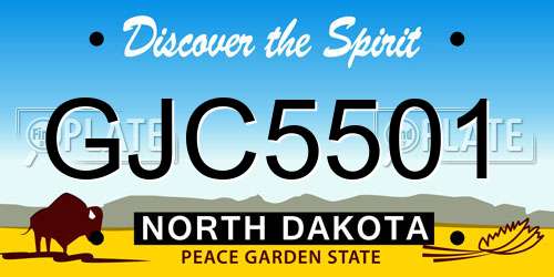 GJC5501 North Dakota License Plate