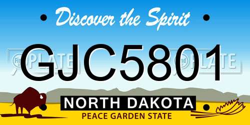 GJC5801 North Dakota License Plate