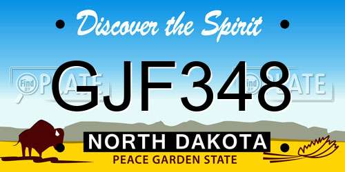 GJF348 North Dakota License Plate