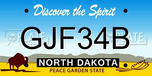 GJF34B North Dakota License Plate