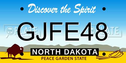 GJFE48 North Dakota License Plate