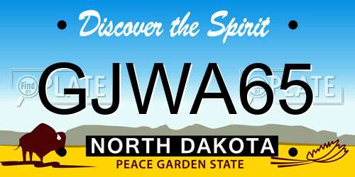 GJWA65 North Dakota License Plate