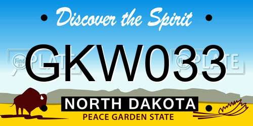 GKW033 North Dakota License Plate