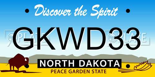 GKWD33 North Dakota License Plate