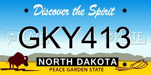 GKY413 North Dakota License Plate
