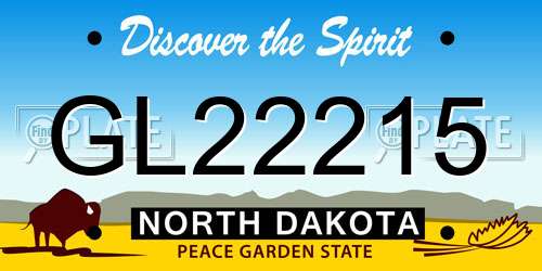 GL22215 North Dakota License Plate