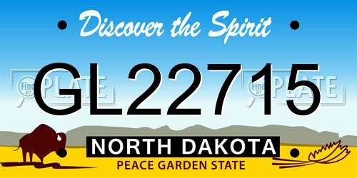 GL22715 North Dakota License Plate