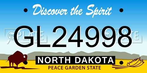 GL24998 North Dakota License Plate