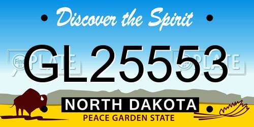 GL25553 North Dakota License Plate