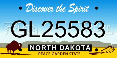 GL25583 North Dakota License Plate
