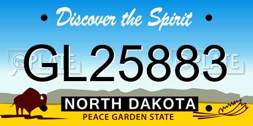 GL25883 North Dakota License Plate