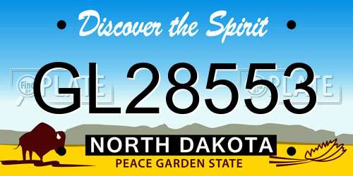 GL28553 North Dakota License Plate