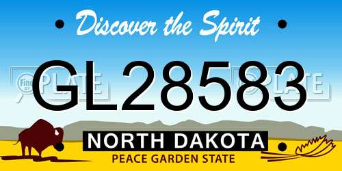 GL28583 North Dakota License Plate