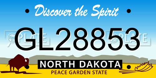 GL28853 North Dakota License Plate