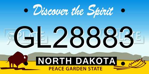 GL28883 North Dakota License Plate