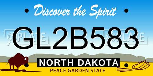 GL2B583 North Dakota License Plate