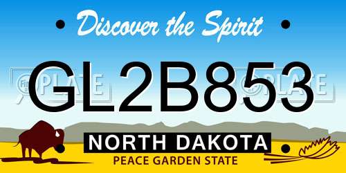 GL2B853 North Dakota License Plate